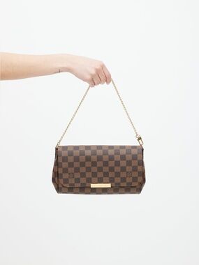 Louis Vuitton Favorite MM Damier Ebene Crossbody + Chain